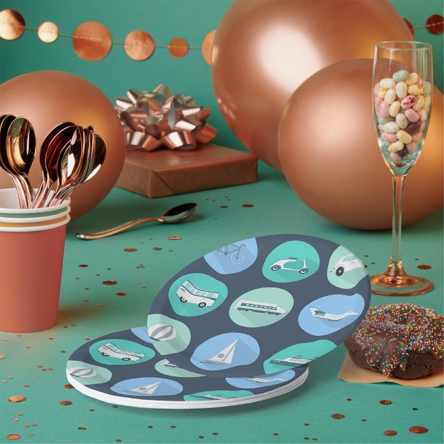 Plato De Papel Transportation Icons Paper Plates (Subido por el creador)