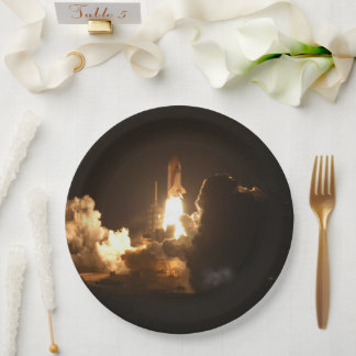 Plato De Papel Transporte espacial Tierra Nocturna Nocturna Canva