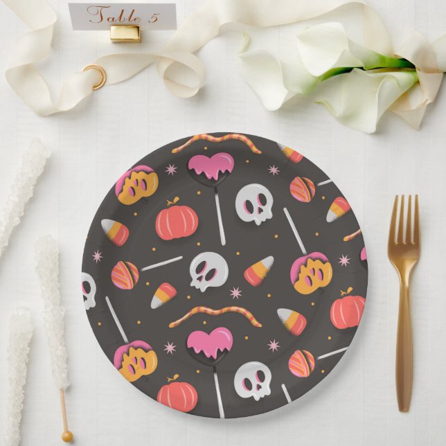 Plato De Papel Tratamientos de Halloween (Boda)