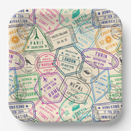 Plato De Papel Travel Stamps 
