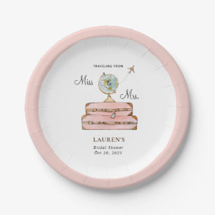 Plato De Papel Travelling Suitcase Ducha de novia
