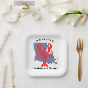 Plato De Papel Trayectoria de bienvenida moderna Nombre personali