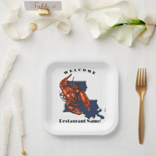 Plato De Papel Trayectoria de bienvenida moderna Nombre personali