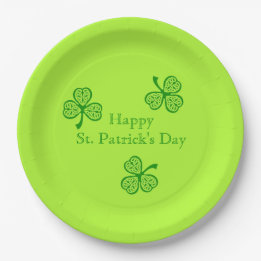 Plato De Papel Trébol celta Feliz día de San Patricio