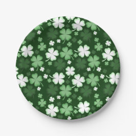 Plato De Papel Trébol verde, Día de San Patricio