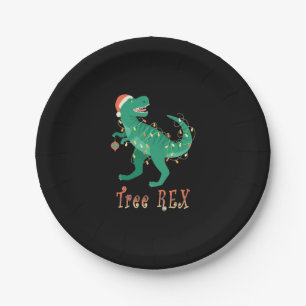 Plato De Papel Tree Rex Dino T-Rex Christmas Tree Funny Gift Idea