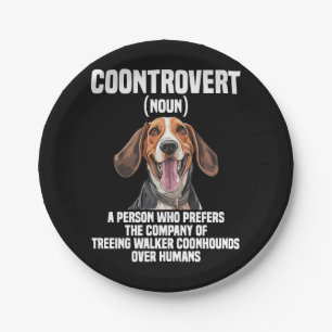 Plato De Papel Treeing Walker Coonhound Lover Dog Coontrovert