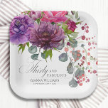 Plato De Papel Treinta y Fabuloso Elegante Floral 30 cumpleaños<br><div class="desc">Treinta y Fabulous Elegant Floral 30th Birthday Fiesta Paper Plates cuenta con un elegante ramo de flores acuáticas de color rosa, violeta y borgoña con vegetación. Simplemente agrega tu texto personalizado para tu fiesta de 30 años. Personalizado editando el texto en los cuadros de texto proporcionados. Diseñado por ©Evco Studio...</div>