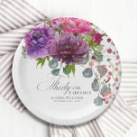 Plato De Papel Treinta y Fabuloso Elegante Floral 30 cumpleaños<br><div class="desc">Treinta y Fabulous Elegant Floral 30th Birthday Fiesta Paper Plates cuenta con un elegante ramo de flores acuáticas de color rosa, violeta y borgoña con vegetación. Simplemente agrega tu texto personalizado para tu fiesta de 30 años. Personalizado editando el texto en los cuadros de texto proporcionados. Diseñado por ©Evco Studio...</div>