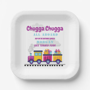 Plato De Papel Tren a Chugga Choo Personalizado Cualquier cumplea