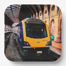 Plato De Papel Tren azul y amarillo en York