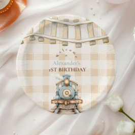 Plato De Papel Tren Choo Choo 1er cumpleaños