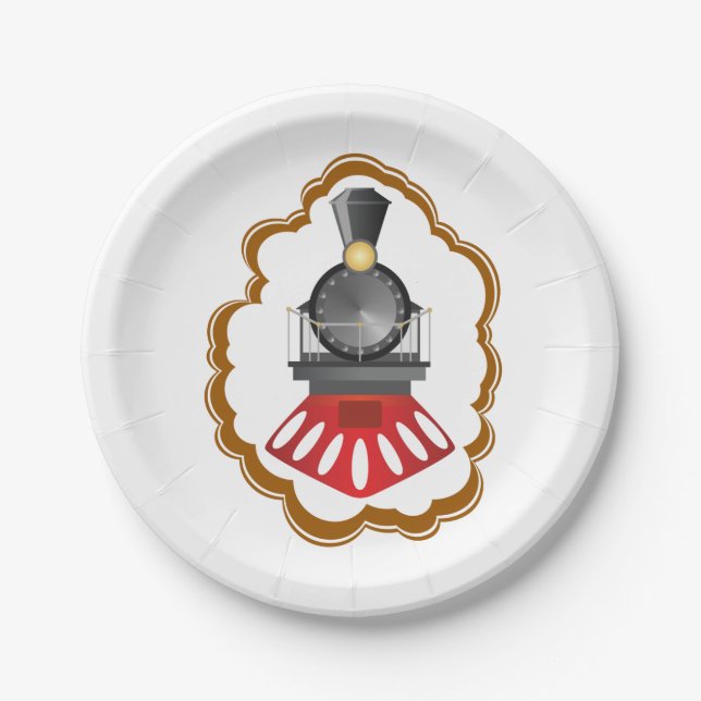 Plato De Papel Tren de flujo de vintage (Anverso)