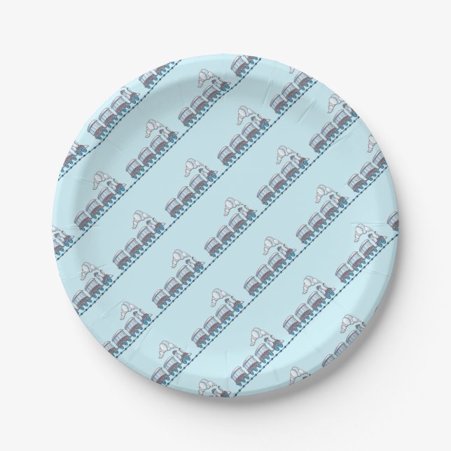 Plato De Papel Tren de juguete (Anverso)