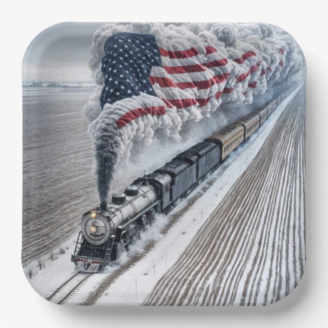 Plato De Papel Tren de la Libertad de Estados Unidos (Anverso)