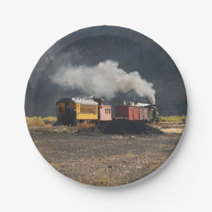 Plato De Papel Tren de vapor