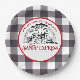 Plato De Papel Tren Exprés de Santa