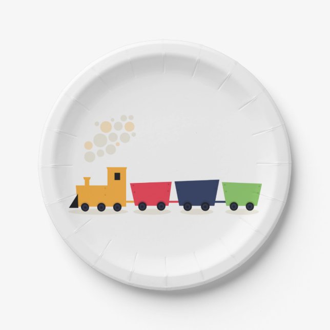 Plato De Papel Tren personalizado (Anverso)