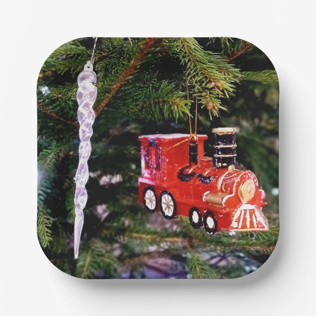 Plato De Papel Tren y ciclo (Anverso)