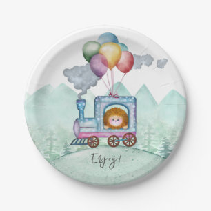 Plato De Papel Tren y pistas para niños de ferrocarril