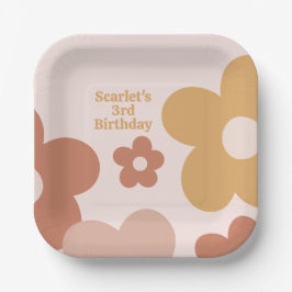 Plato De Papel Trendy Boho Daisies