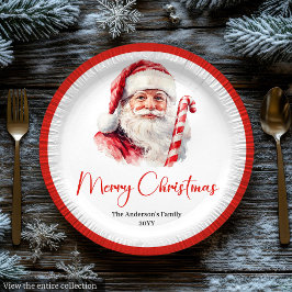 Plato De Papel Trendy Santa Claus Modern Warmish Holiday Plates
