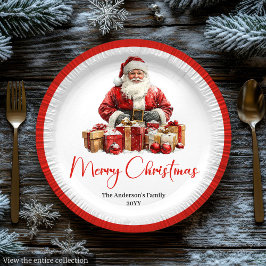 Plato De Papel Trendy Santa Claus Stylish Warmish Holiday Plate