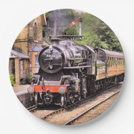PLATO DE PAPEL TRENES DE VAPOR