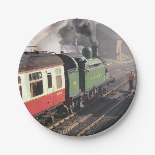 PLATO DE PAPEL TRENES DE VAPOR