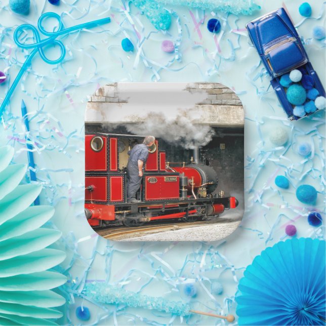 PLATO DE PAPEL TRENES DE VAPOR (Fiesta)