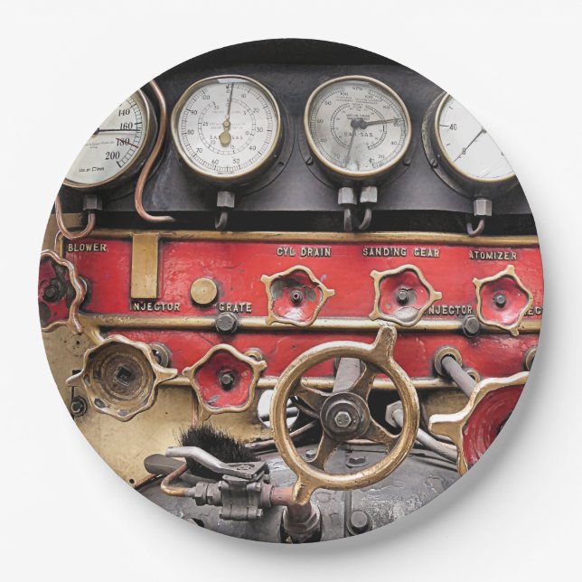 PLATO DE PAPEL TRENES DE VAPOR (Anverso)