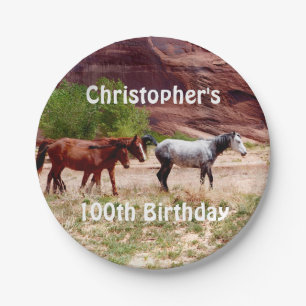 Plato De Papel Tres caballos, Equestrian, 100a fiesta de