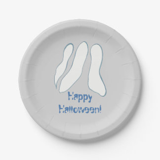 Plato De Papel Tres fantasmas astutos sobre placas de Halloween G