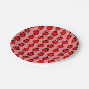 Plato De Papel Tres Pequeños Ladybugs - Placa de papel