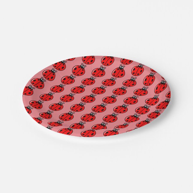 Plato De Papel Tres Pequeños Ladybugs - Placa de papel (Angular)