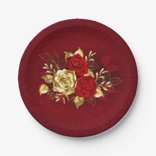 Plato De Papel Tres Rosas Joyas