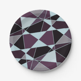 Plato De Papel Triangle black grey white maroon Abstract