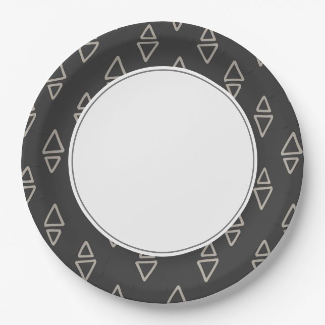 Plato De Papel Triangles Boho (Anverso)