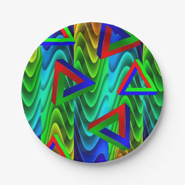 Plato De Papel Triángulo de placas de papel (Anverso)