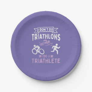 Plato De Papel Triathlon Funny