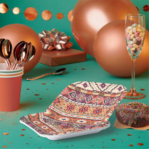 Plato De Papel Tribal Azteca