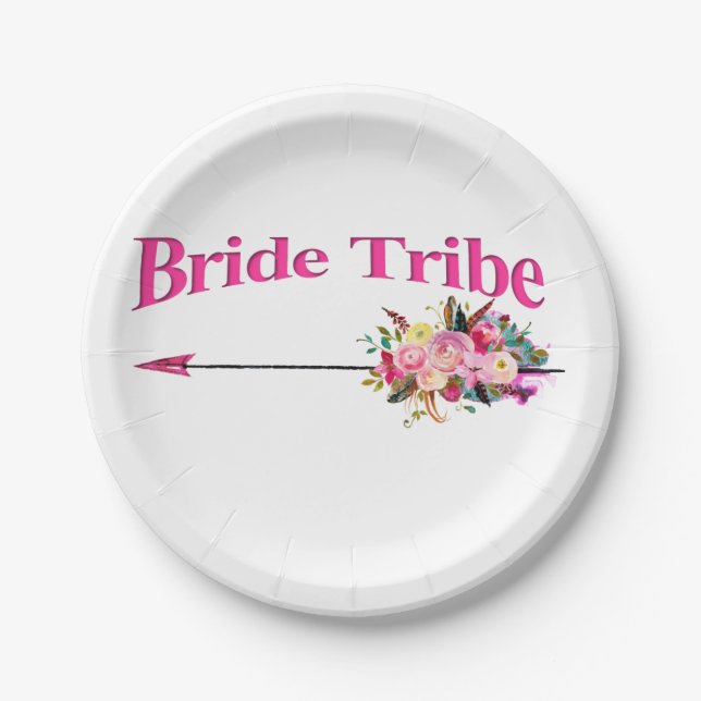 Plato De Papel Tribu Boho Bride (Anverso)