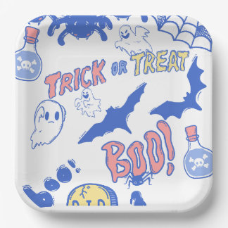 Plato De Papel Trick de Halloween o placa de tratamiento - Divers