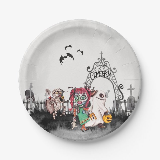 Plato De Papel Trick o traters Halloween Paper Plate (Anverso)