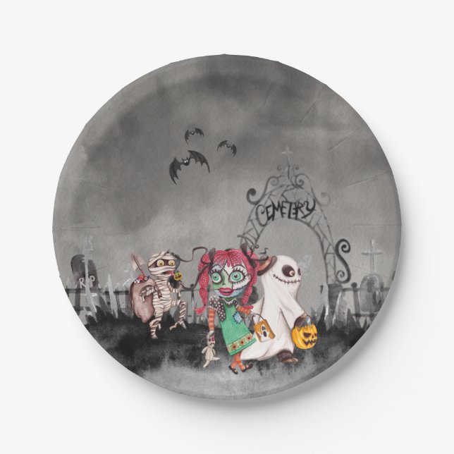 Plato De Papel Trick o traters Halloween Paper Plate (Anverso)