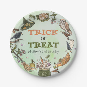 Plato De Papel Trick o Trek Halloween Birthday Paper Plate