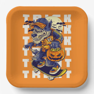 Plato De Papel Trick o Trek Werewolf Plate