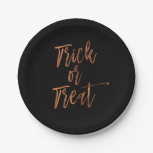 Plato De Papel Trick o Treth Modern Halloween Plates