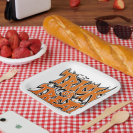 Plato De Papel Trick Or Treat Graffiti