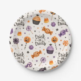 Plato De Papel Trick or Treat Sweets